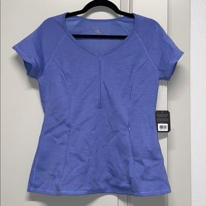 Ponte Collection Ceil Blue Half Zip Scrub Top